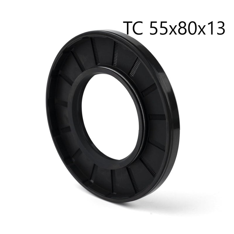 Xike 1PC Oil Seal, Lip Seals TC 55mm x 80mm x 13mm Nitrile Rubber Cover Double Lip with Spring,Oil Shaft Seal Fit for Bearing Shaft - Image 2